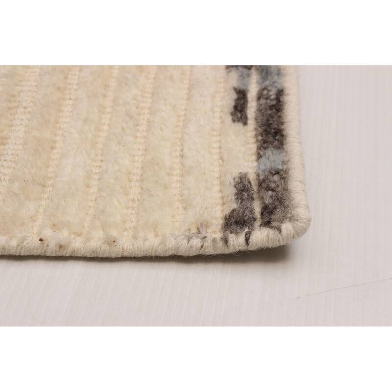 ECARPETGALLERY Hand-knotted Tangier Cream Wool Rug - 8'2 x 9'10