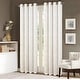 preview thumbnail 2 of 17, Brighton Abstract Leaves Foil Print Window Curtain White/Gold