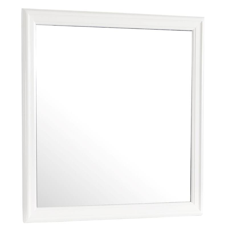Wooden Framed Square Dresser Mirror - 38" - White