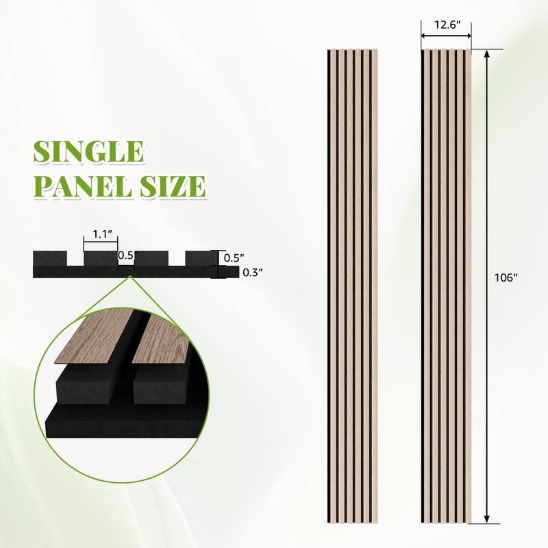 2Pcs Wood Slat Acoustic Wall Panels