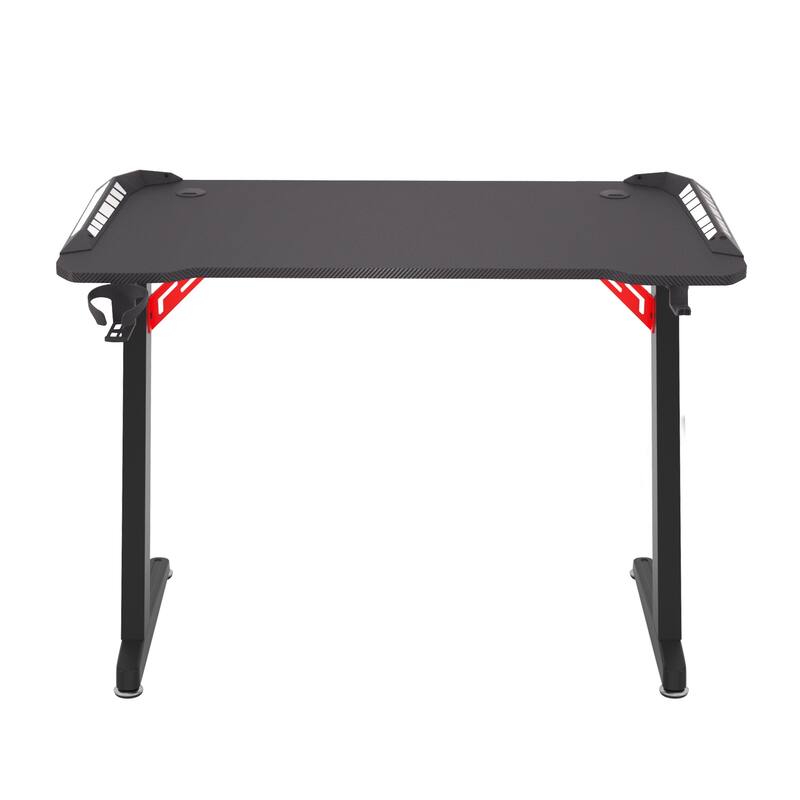 Computer Gaming Desk PC Laptop Racing Gamer Table with LED Lights Bed