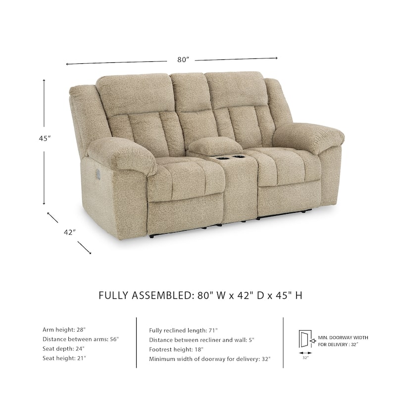 Signature Design by Ashley Tip-Off Power Reclining Loveseat - 80"W x 42"D x 45"H