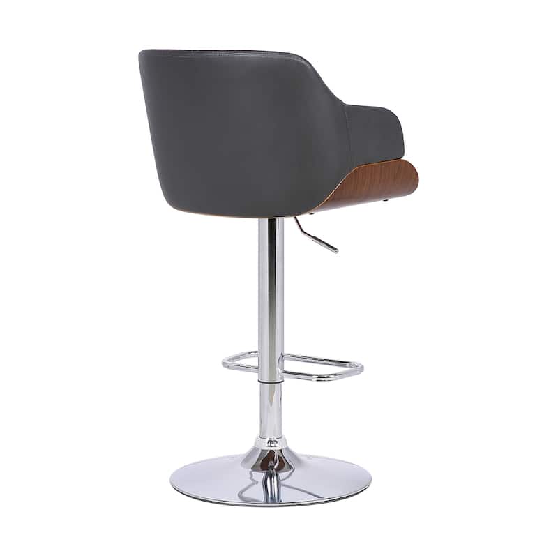 Faux Leather Adjustable Swivel Bar Stool with Chrome or Iron Frame - 20.5" x 21" x 44" (D x W x H)