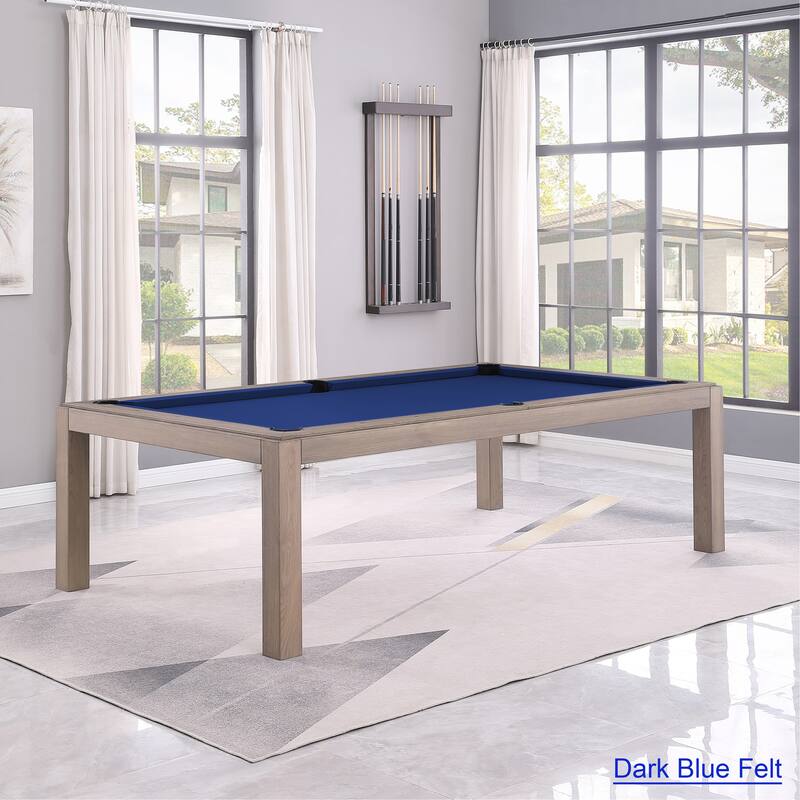 Olivia GreyWash Ash 8ft Billiard Slate Pool Table with dining top - Red