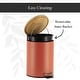 preview thumbnail 51 of 79, Stylish Trash Can with Bamboo Lid and Pedal, 2.5L Capacity - 9.2" H x 8" L x 8" W