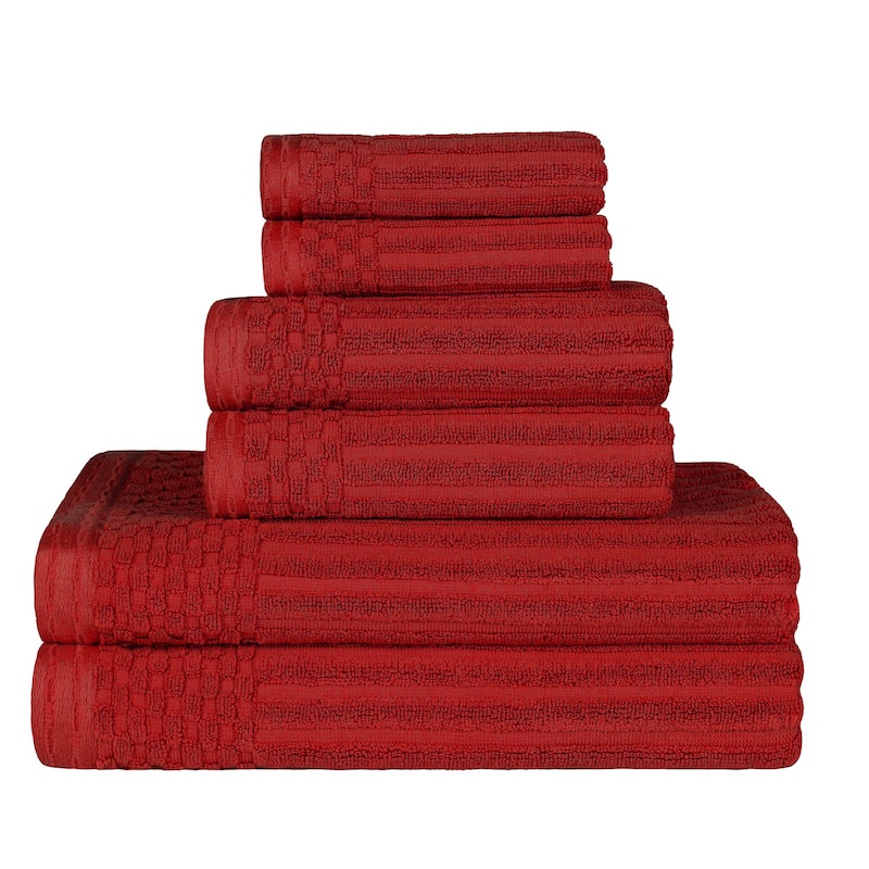 Superior Soho Ribbed Cotton 6-Piece Assorted Towel Set