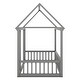 preview thumbnail 25 of 52, House Floor Bed with House Roof Frame and Safety Guardrails, Twin/Full Size Wooden Floor Montessori Bed House Bed for Kids
