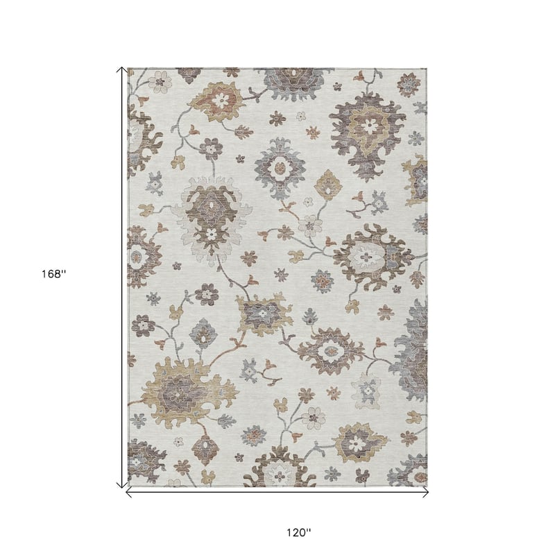 HomeRoots Floral Traditional Rectangle Outdoor Rug