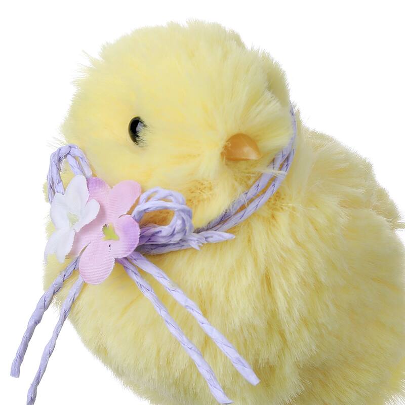 Plush Chick With Flower 4"
