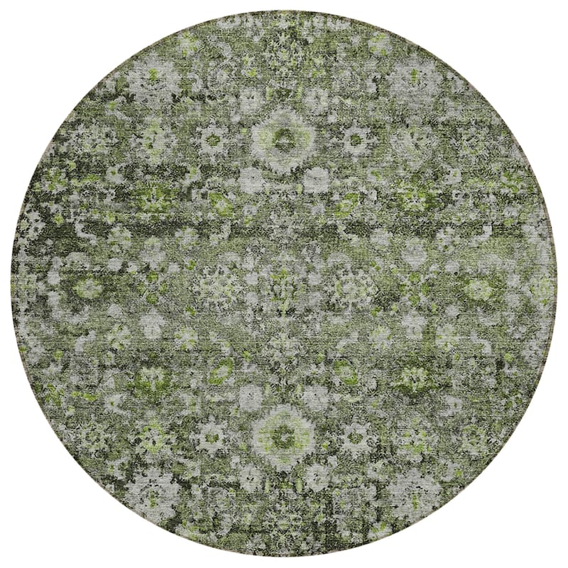 Machine Washable Indoor/ Outdoor Chantille Traditional Vintage Floral Rug