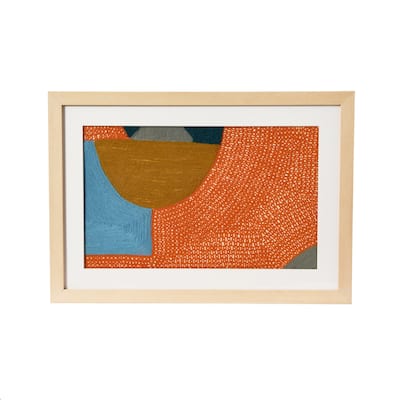 Abstract Embroidery in Wood Frame