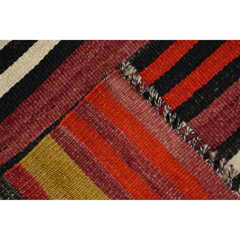Hand Woven Oriental 100% Wool Carpet Southwestern Geometric Multi-Colored Kilim Area Rug - 7' 0'' X 4' 10''