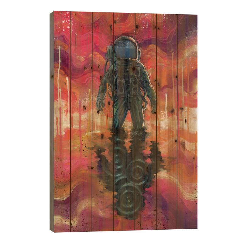 Spaceman Spliff Print On Wood by Swartz Brothers Art - Multi-Color - 40x26x1.5