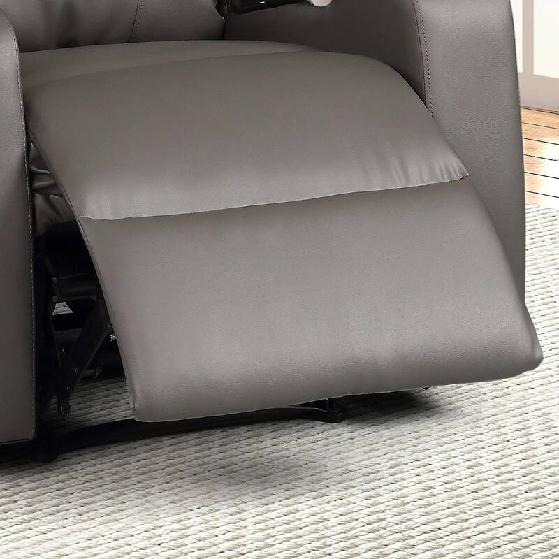 Modern Terry Collection, Upholstered Faux Leather with Electric Power Recliner Chair,Grey