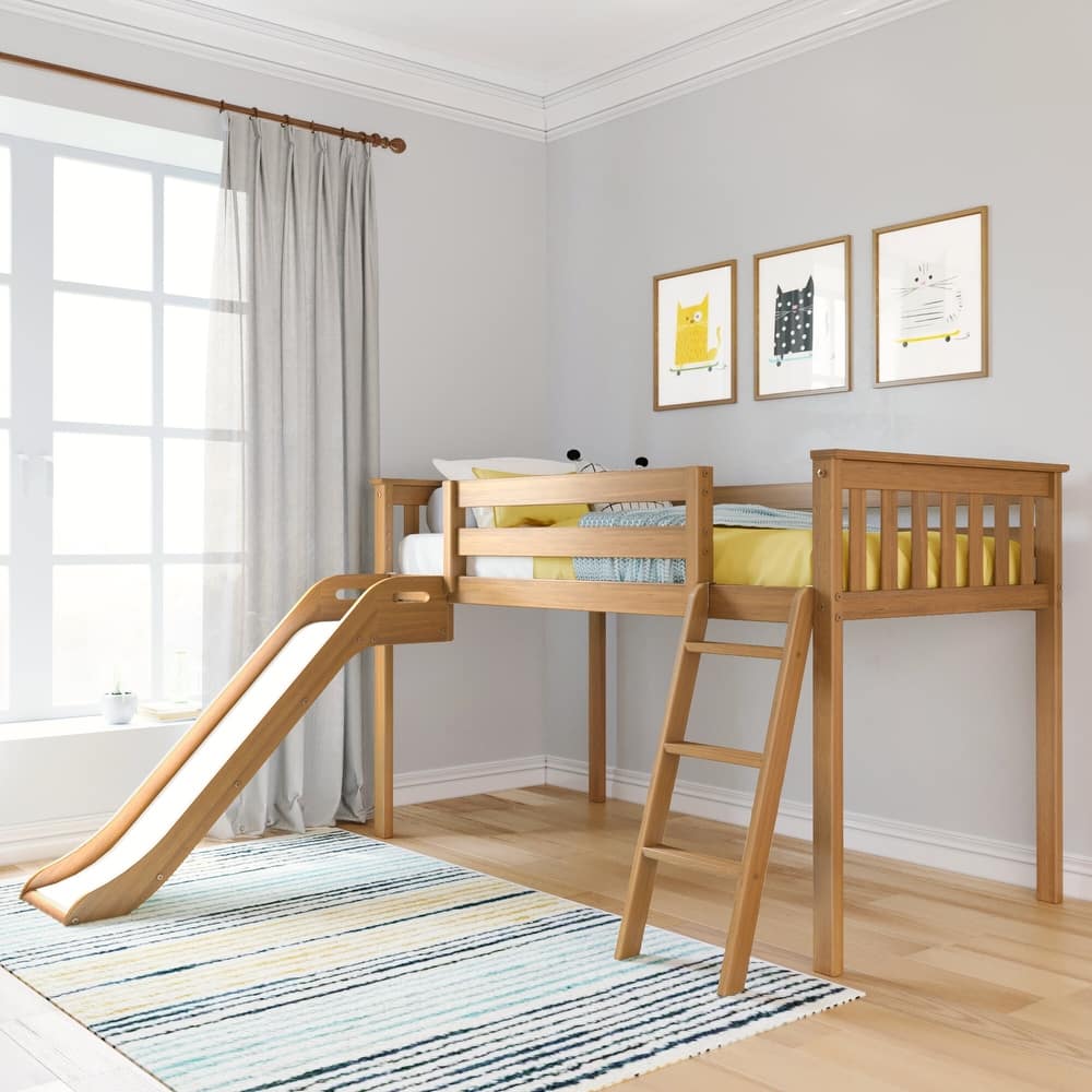 Twin Low Loft Bed With Slide