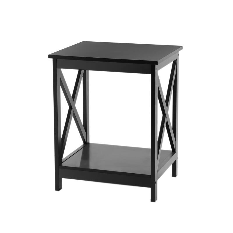 Proman Products Univo End Table, Matt Black Finish, 19" W x 15.75" D x 23.75" H - Black