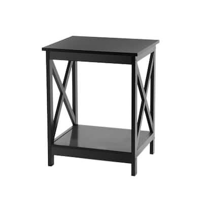 Proman Products Univo End Table, Matt Black Finish, 19" W x 15.75" D x 23.75" H