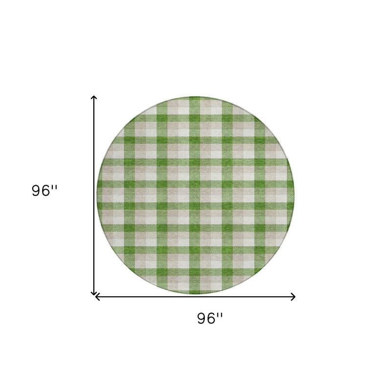 HomeRoots Plaid Transitional Rectangle Outdoor Rug
