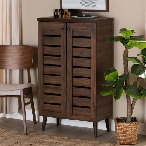 Salma Modern and Contemporary 2-Door Shoe Storage Wood Cabinet