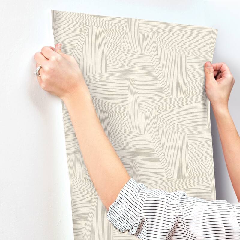 A-Street Prints Reid Light Brown Woven Geometric Wallpaper