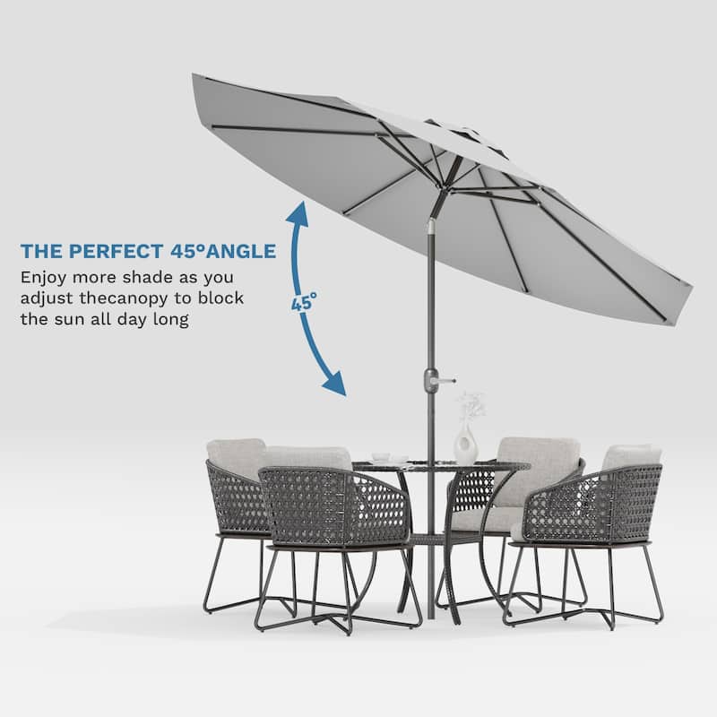 Patiowell 9 FT Outdoor Patio Umbrella, Outdoor Table Umbrella, Yard Umbrella, Market Umbrella with Push Button Tilt and Crank