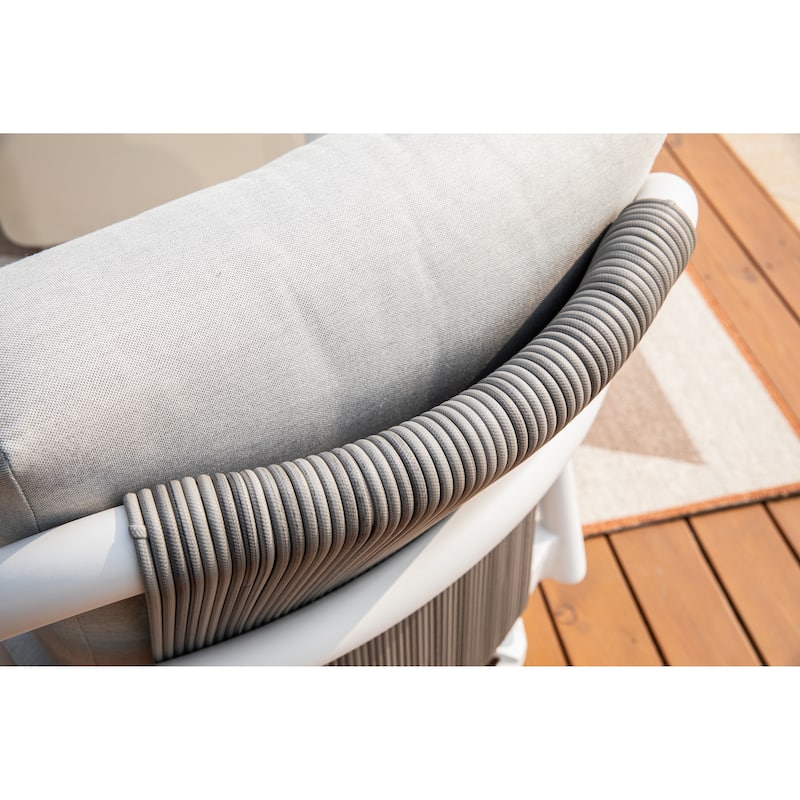 Santorini Powder-Coated Aluminum Lounge Chair with Sunbrella® Cushions
