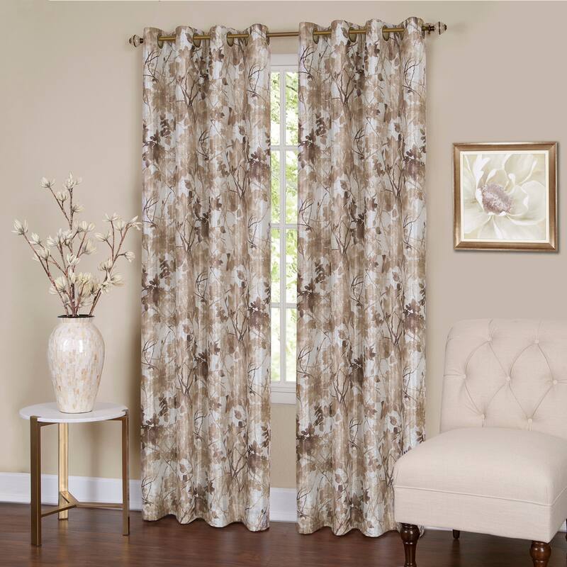 Achim Tranquil Lined Grommet Curtain Panel - Off-White - 63 Inches