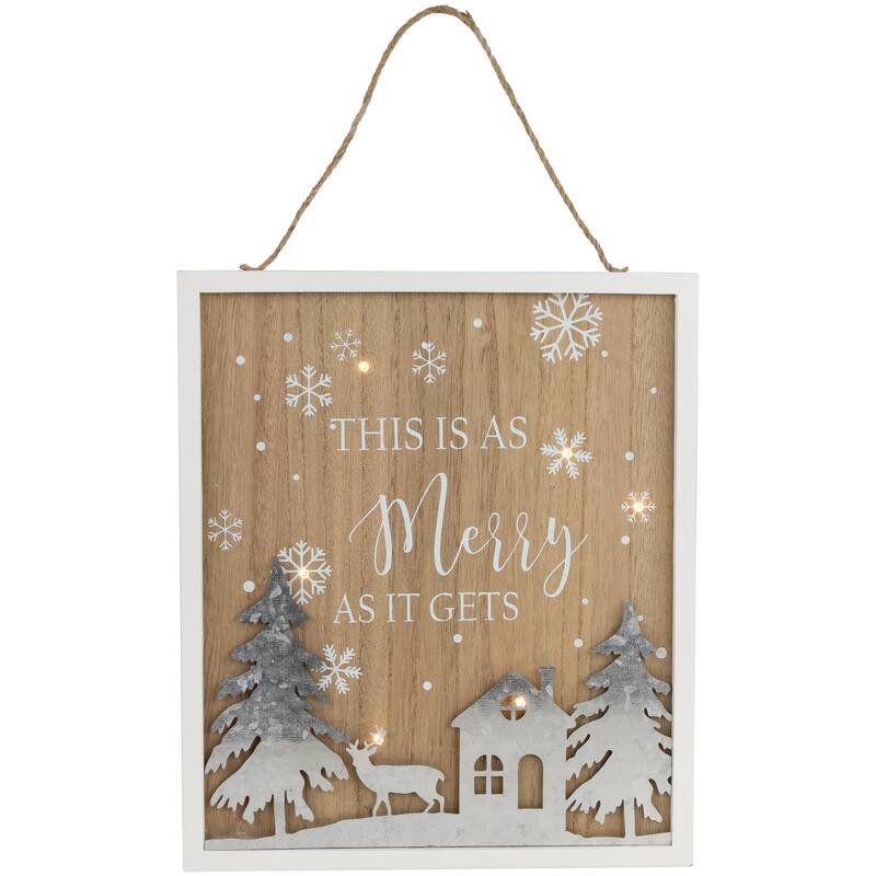 Lighted "This Is As Merry As It Gets" Christmas Wall Sign - 13.75"