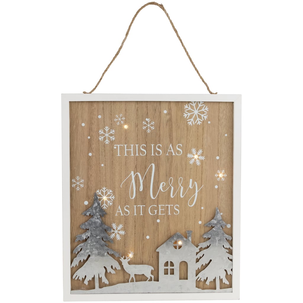 Lighted "This Is As Merry As It Gets" Christmas Wall Sign - 13.75"