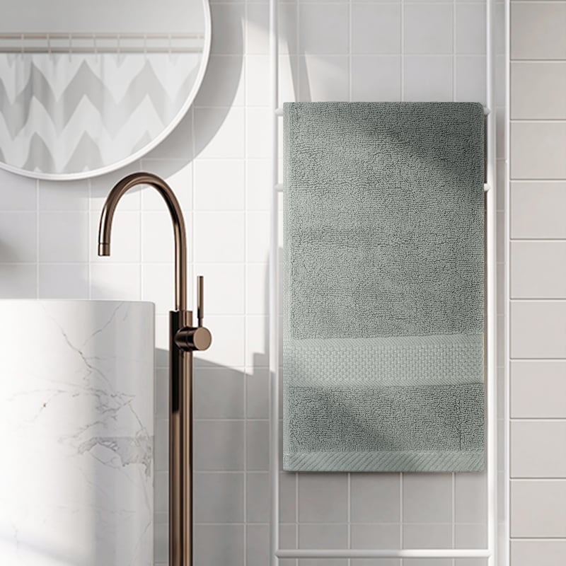 100% Cotton Hand Towels 14" x 30", Lightweight, Soft, Absorbent Washcloths Set for Home Bathroom Hotel - 14" x 30" - Grey