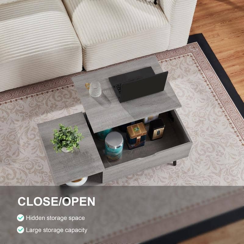 39" Lift-Top Coffee Table with Hidden Storage & Shelf – Ideal for Living Room or Reception Area‌