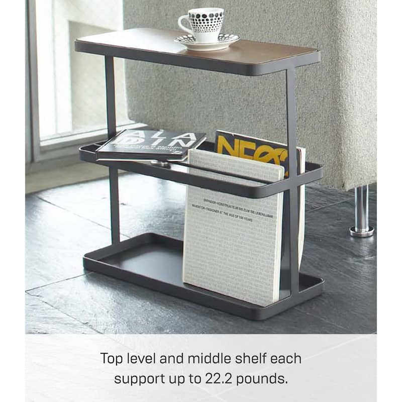 Yamazaki Home Storage Table, Steel, Holds 22.2 lbs, No Assembly - L 7.09 x W 18.9 x H 17.32 inches
