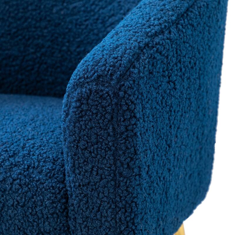 Rovigo Modern Upholstered Living Room Chair Barrel Chair with Metal Legs Set of 2 by HULALA HOME