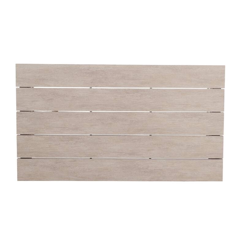 Solid Construction Durable Aluminum Coffee Table,Whitewashed Birch Look