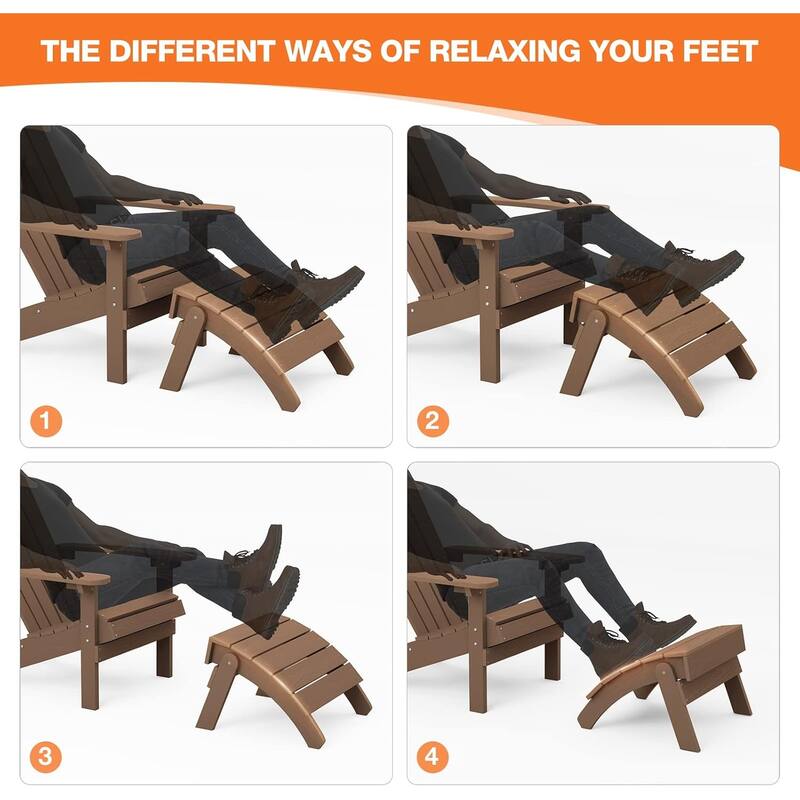 WINSOON Adirondack Ottoman,Folding Adirondack Foot Rest