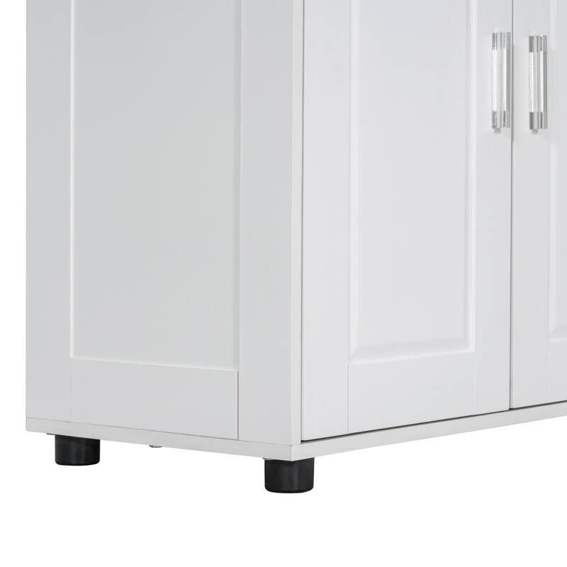 GDFStudio - Harper Spacious Tall Freestanding Storage Cabinet with Adjustable Shelves - Floor Storage Cabinet