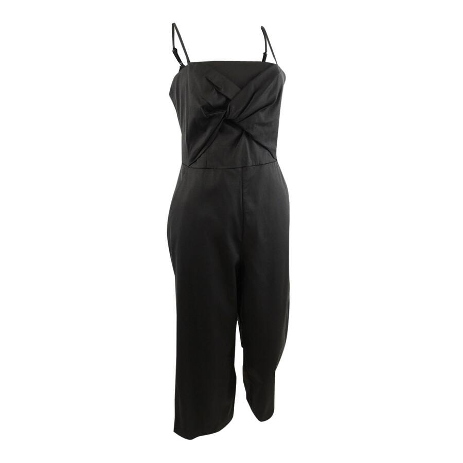 Trina Trina Turk Women's Balance Twist Detail Cropped Jumpsuit (6, Black)