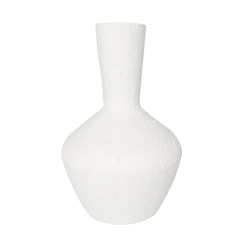 Glass Textured Vase with Various Sizes - Set of 2 White - Roche River Decor - 8"W x 8"L x 13"H