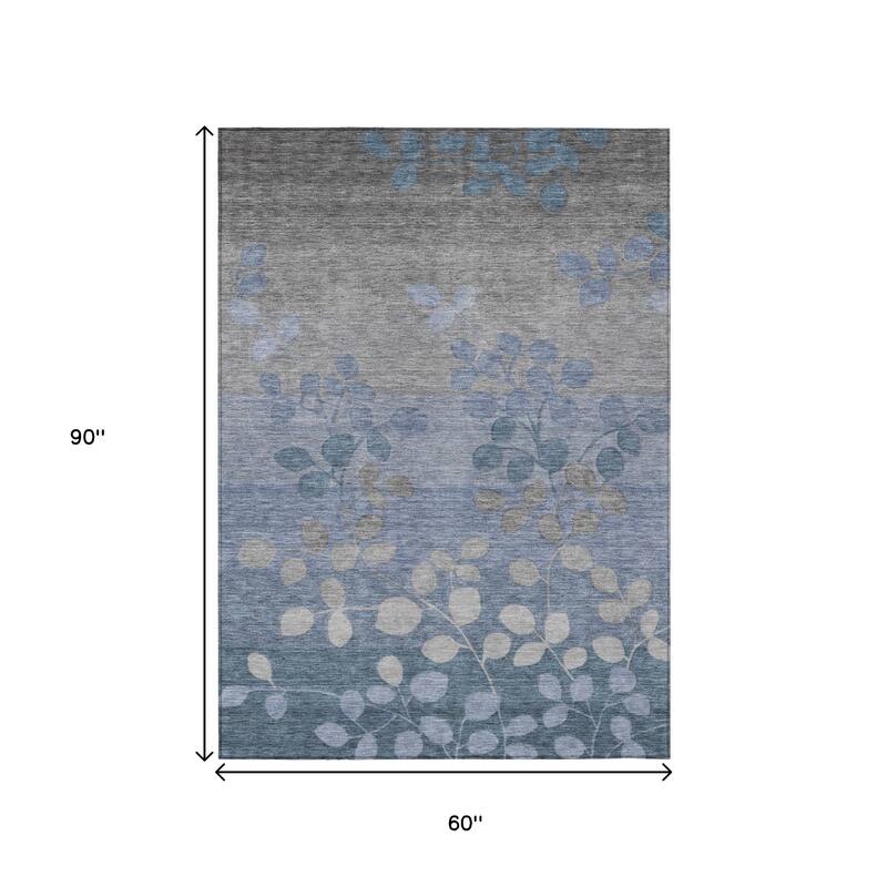 HomeRoots Floral Transitional Rectangle Outdoor Rug