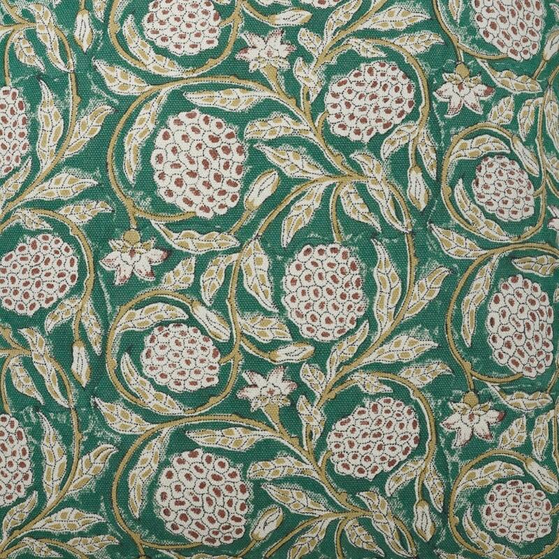 Fabdivine Hand Block Print Pillowcase in Cotton for Hotel Floral Cushion Cover Farmhouse Throw Décor, Coastal Tulip