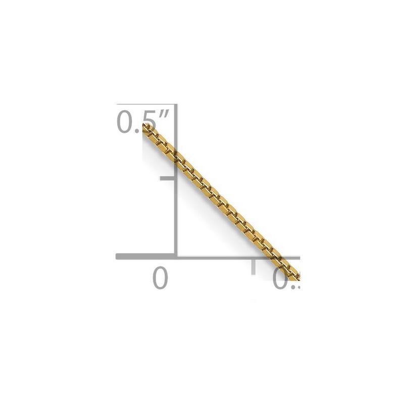 Curata 14k Yellow Gold Solid 0.9mm Box Chain Necklace (Spring-ring) Options: 16 18 20 22 24 26 28 30