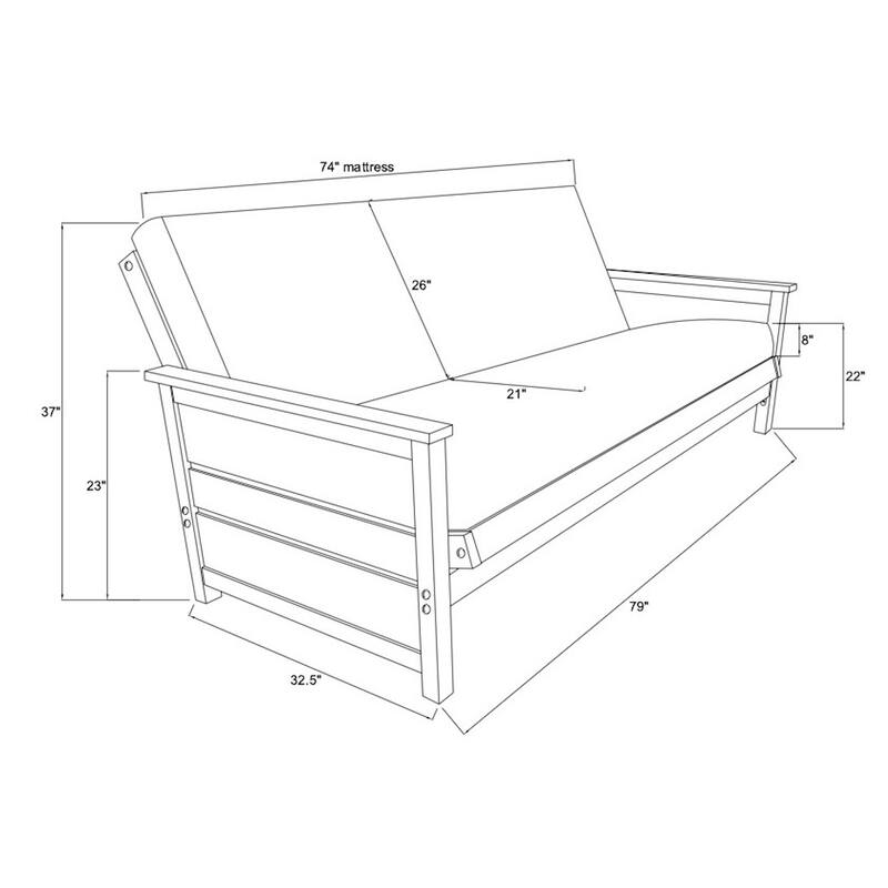 Somette Lexington Fullsize Futon Set in Weathered Brown Finish with