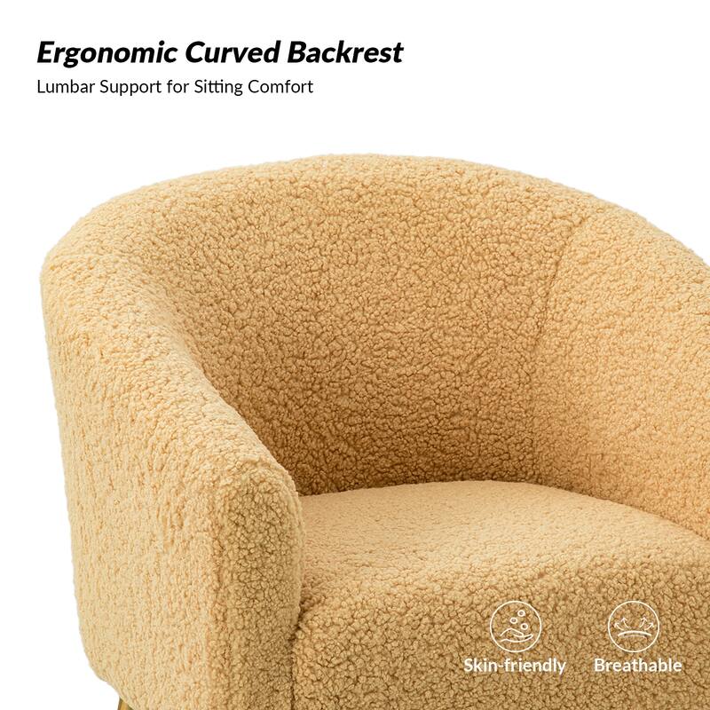 Rovigo Modern Upholstered Living Room Accent Barrel Chair with Metal Legs by HULALA HOME