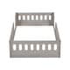 preview thumbnail 10 of 11, Twin Size Wooden Platform Bed with Safety Guardrail,Contemporary Design