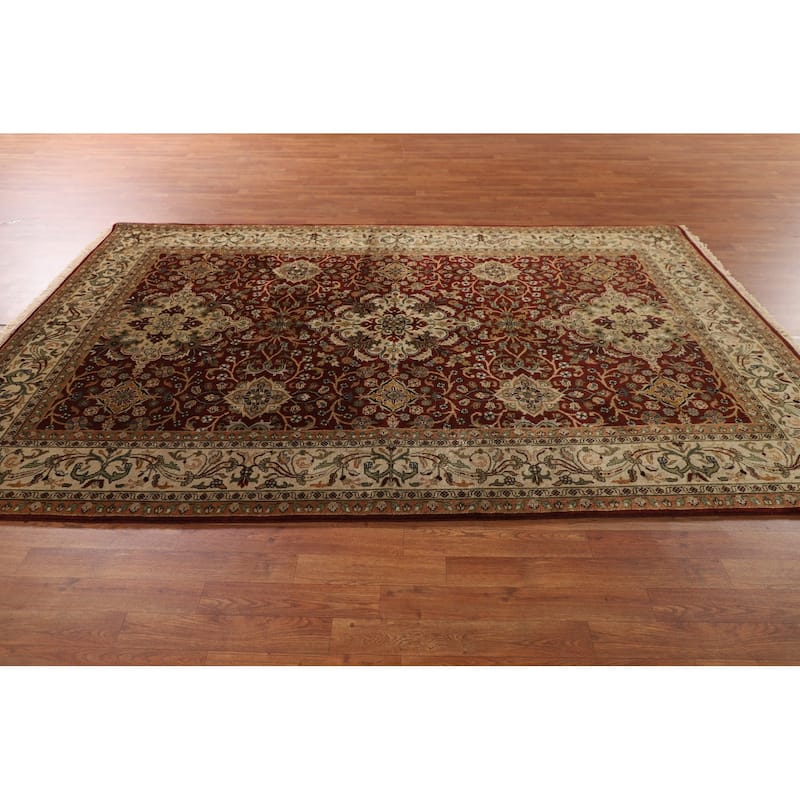 Floral Agra Oriental Area Rug Handmade Wool Carpet - 6'2"x 9'3"