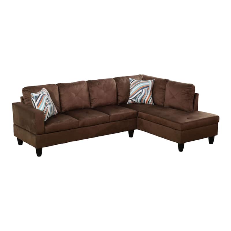 KISRAIS 97" Wide 2-Piece Upholstered Sectional Sofa Set for Small Space