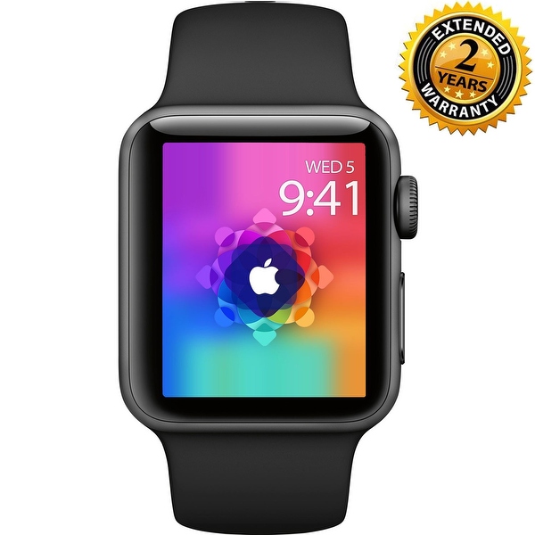 Apple Watch Series 3 38mm Smartwatch (GPS Only, Space Gray Aluminum Case, Black Sport Band) with