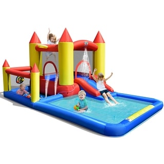 Gymax Inflatable Water Slide Castle Kids Bounce House Indoor & Outdoor