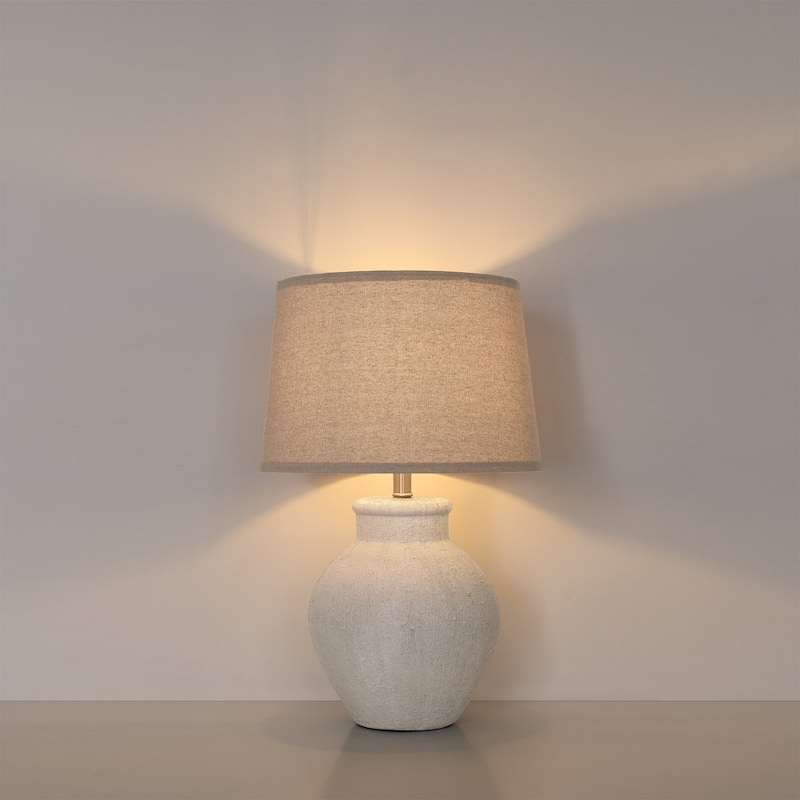 Acroma Avgust 24.25" Ceramic Table Lamp with Fabric Linen Shade
