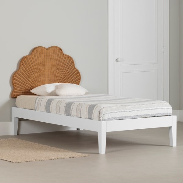 slide 2 of 11, South Shore Bloom Bed and Headboard Set White and Natural